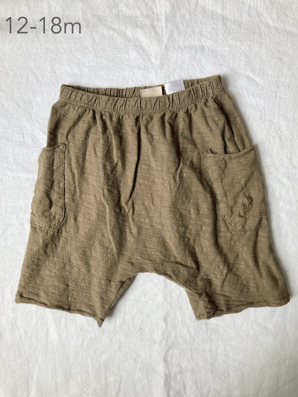 🪴5/$30 Zara 12-18 Months Baby Toddler Brown Loose Shorts Summer Beach Neutral